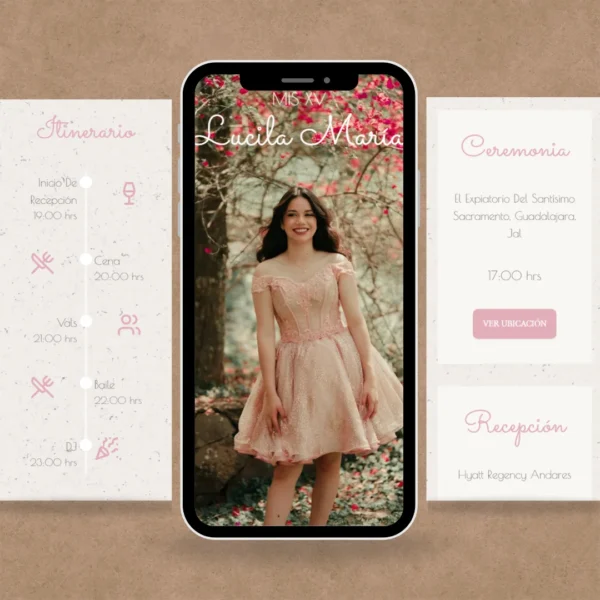 Invitación Lucila - xv años