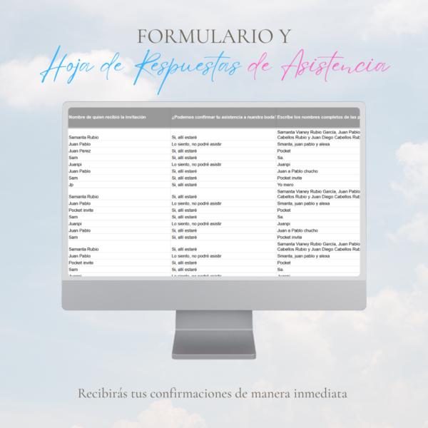 Confirmaciones de asistencia de tu invitación de gender reveal