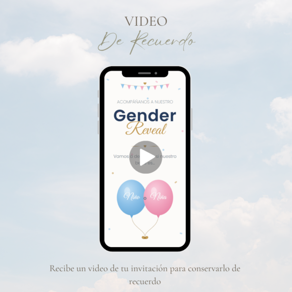 Video de recuerdo de tu invitación de gender reveal